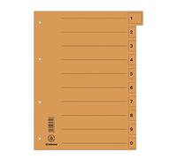 DONAU 8611001-12 Lot de 50 intercalaires en carton recyclé pour DIN A4 4 trous Orange