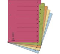 DONAU 8611001S-99 Lot de 50 intercalaires Couleur : couleurs assorties/aléatoire - 10 de chaque couleur/intercalaires en carton surdimensionnés en carton recy IN A4/Ange bleu/Fabriqué en UE
