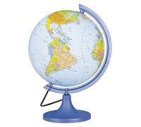 DONAU Globe terrestre/Diamètre 250 mm/Carte politique/Lumineux/Lampe LED/Pivotant/Décoration éducative/Application interactive Multiglobear/Pour l'école, la maison et Le bureau