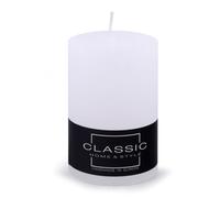 DONAU HOME - 1 bougie pilier rustique - Blanc - 10 x Ø 7 cm - Non parfumées - Pour décoration dans le salon, la salle de bain - Durée de combustion : 49 heures - Bougie décorative - Ambiance nordique