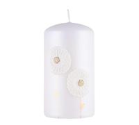 DONAU HOME Bougie, colonne de pissenlit, bougie en paraffine, 70 x 130 mm, blanche, bougie pilier, pour décoration, durée de combustion 49 heures, bougie décorative, 1 pièce