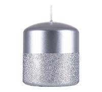 DONAU HOME Bougie, colonne en onyx, bougie paraffine, 80 x 90 mm, argent, pour décoration, 45 heures de combustion, bougie décorative, 1 pièce