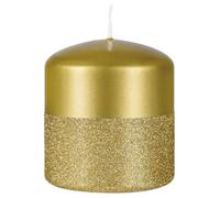 DONAU HOME Bougie, colonne en onyx, bougie paraffine, 80 x 90 mm, dorée, pour décoration, durée de combustion 45 heures