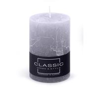 DONAU HOME - Bougie pilier rustique - Gris - 1 pièce - 10 x 7 cm de diamètre - Non parfumées - Pour décoration dans le salon, la salle de bain - Durée de combustion : 49 heures - Bougie décorative -