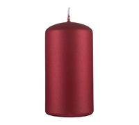DONAU HOME Bougie pilier standard laquée - Bougie à la paraffine - 60 x 115 mm - Rouge métallisé mat - Bougie pilier décorative - 1 pièce - Pour décoration