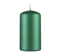DONAU HOME Bougie pilier standard laquée - Bougie à la paraffine - 60 x 115 mm - Vert métallisé mat - Bougie pilier décorative - 1 pièce - Pour décoration