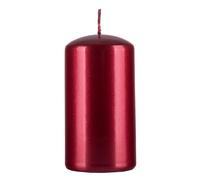 DONAU HOME Bougie pilier standard laquée - Bougie en cire - 60 x 115 mm - Rouge métallisé brillant - Bougie pilier décorative - 1 pièce