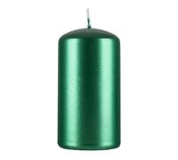 DONAU HOME Bougie pilier standard laquée - Bougie en cire - 60 x 115 mm - Vert métallisé brillant - Bougie pilier décorative - 1 pièce
