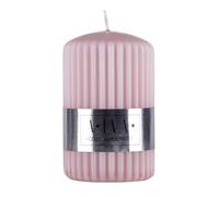 DONAU HOME Colonne de bougie cannelée Alva - Bougie à la paraffine - 60 x 90 mm - Rose sale - Pour la décoration du salon, de la salle de bain - Durée de combustion : 25 heures - 1 pièce