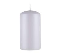 DONAU HOME Colonne de bougie standard laquée - 60 x 115 mm - Blanc métallisé mat - Bougie pilier décorative - Bougie en cire/paraffine - Pour la décoration