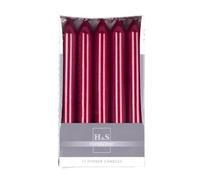 DONAU HOME Lot de 10 bougies à tige lisses laquées, rouge métallisé, 17 x Ø 2 cm, non parfumées, cylindriques, pour décoration dans le salon, la salle de bain, 6 heures de combustion