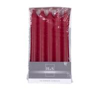 DONAU HOME Lot de 10 bougies à tige lisses rouges - 17 x Ø 2 cm - Sans parfum - Cylindriques - Pour décoration dans le salon, la salle de bain - Durée de combustion : 6 heures