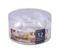 DONAU HOME - Lot de 12 bougies flottantes - Blanc nacré - 2,8 x Ø 4,8 cm - Durée de combustion : 4 heures - Sans parfum - Bougies chauffe-plat chaudes flottantes - Pour dîner, mariage
