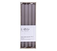 DONAU HOME Lot de 4 bougies longues côtelées/gris cendré/gris, 30 x Ø 2,50 cm, non parfumées, striées, pour décoration dans le salon, la salle de bain, 10 heures de combustion - Bougies de chandelier