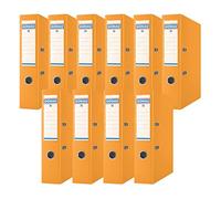 Donau Lot de 10 classeurs à levier - Format A4-7,5 cm - Couverture en plastique - Orange - Papier cartonné