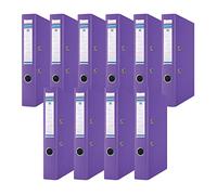 Donau Lot de 10 classeurs/classeurs à levier fins Format A4 5 cm Violet Couverture plastique PP Papier carton