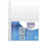 Donau Lot de 10 pochettes perforées A4 Transparent 75 MICR 10 pièces/archivage de documents/type cristallin/type standard/matériel-PP/couleur-transparent/format A4/épaisseur (mm) -75