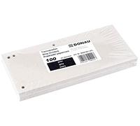 DONAU Lot de 100 intercalaires 1/3 A4 en carton recyclé 190 g/m² 4 trous 23,5 x 10,5 cm Fabriqué en UE