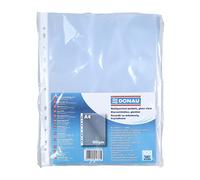 DONAU Lot de 100 pochettes perforées solides en plastique transparent A4 100 microns Transparent