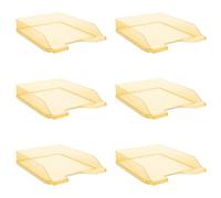 Donau Lot de 6 corbeilles à courrier Standard - Format A4 - Moderne et empilables - Transparent - Transparent - pour Bureau
