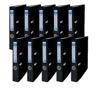 DONAU MASTER Lot de 10 Classeurs de bureau/Fins format A4 5 cm avec couverture en plastique PP/carton/Noir/Certificat FSC/fabriqué dans l'UE