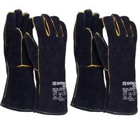 DONAU SAFETY Gant de Soudeur en Croûte de Cuir de Vachette pour Soudage MIG/Taille 10 XL 1 Paire/Produits de Haute Qualité/Gants de Travail/Gants en Gants de Protection/Couleur : Noir