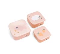 Boîte à goûter lot de 3 tiny farm rose