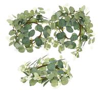 DONFAMDS Anneaux de Bougie Décoratifs Verts en 3 Pièces Feuilles Artificielles en Tissu pour Décoration de Porte et Mariage