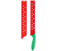 DONFAMDS Couteau à Pastèque en Acier Inoxydable Outil Cuisine Coupe-melon Pratique et Solide avec Étui Rouge pour Pâtisserie et Cuisson