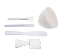 DONFAMDS Ensemble de Bols à Mélanger en Silicone pour Masque Facial DIY Pinceau Souple Blanc, Facile à Nettoyer et Portable, pour Usage à Domicile Salon