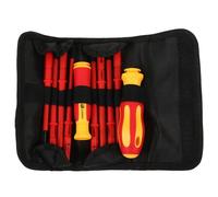 DONFAMDS Jeu de Tournevis Isolés pour Électricien Kit avec Poignées Antidérapantes Protection Électrique Fiable pour Réparations Maison et Travaux Électriques Trousse de Rangement Pratique