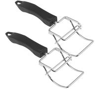 DONFAMDS Pinces pour Plat Chaud Protection Main Lot de 2 en Acier Inoxydable, Clips Résistants aux Brûlures pour Four et Cuisson Sécurisée