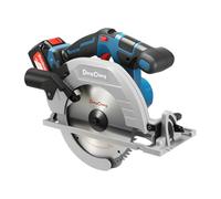 Dong Cheng Scie Circulaire Sans Fil Ø185 mm, 5000 RPM, Profondeur Coupe 65(90°)/45mm(45°), Avec 3 lame de scie Ø 185 x Ø 20 mm et Rail Guide, pour Bois, Carrelage, Métal Mou