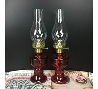 Dongbin Lampe à Kérosène 2PCS, Lanterne de Tempête Nostalgie Rétro, Lampe à pétrole en Verre Lampe à Huile Rétro Transparent Lampe à Huile de Bureau Lampe d'urgence à la Maison N Lampe Lanterne