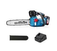 DongCheng Tronconneuse a batterie 20V, Brushless 900W, 25cm de coupe, 1×4Ah | Puissance 25cc, jusqu'à 80 coupes sur bois 10×10cm, 12m/s, tendeur sans outil, lubrification auto, 30cm guide/chaîne