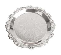 DONGKER Plateau Décoratif Vintage en Argent,Technique de Sculpture en Relief,Plat Décoratif de Luxe en Or pour Aromathérapie,Fruits,Collations,Boissons