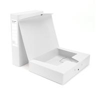 DONGLI Lot de 2 Boîtes de Classement A4 en plastique,Dos de 65 mm,Boîte à Archives Avec Clip pour bureau,Blanc