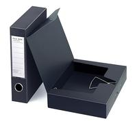 DONGLI Lot de 2 Boîtes de Classement A4 en plastique,Dos de 65 mm,Boîte à Archives Avec Clip pour bureau,Noir