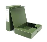 DONGLI Lot de 2 Boîtes de Classement A4 en plastique,Dos de 65 mm,Boîte à Archives Avec Clip pour bureau,Vert