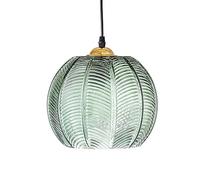 DONHEK Lampe à Suspension en Verre nervuré, luminaire d'îlot de Cuisine, plafonnier Globe Vert, Lampes suspendues Modernes avec Cordon réglable pour Salon, Salle à Manger, Chambre à Coucher Star of