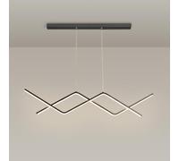 DONHEK Suspension LED Lustre à Ondes linéaires Luminaire de Plafond Suspendu Moderne 26W 3 Modes de Couleur Lampe d'îlot de Cuisine Lustres minimalistes pour Salle à Manger Salon Star of Light