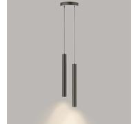 DONHEK Suspension Moderne Tube Noir Lampe Suspendue 2 lumières Lustre plafonnier luminaire 6W Lampes à Suspension pour Salon café Bar Chambre Chevet plafonniers Star of Light