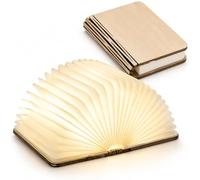 Doni Bomboniere 1 pc Lampe Livre en Bois Pliable Veilleuse Portable Rechargeable USB Lampe de Table Magnétique Design Élégant Maison Bureau Décoration (MOD. 01-10 x 8 x 2,5 cm)