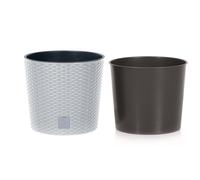 Prosperplast Rato Round Pot de fleurs avec insert de 7,5L blanc