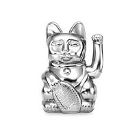 DONKEY MYNEKO Lucky Cat Nova - Édition Cosmic - Figurine décorative de designer pour l'anticipation et les nouveaux départs - Avec boîte cadeau - Argenté brillant