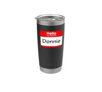 Donnie, badge « Hello My Name is Name is » Gobelet isotherme en acier inoxydable double paroi