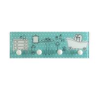 DONREGALOWEB Porte-Manteau Mural de Salle de Bain en Verre à 4 poignées en métal de Couleur Bleu Ciel, 36 x 12 x 3 cm