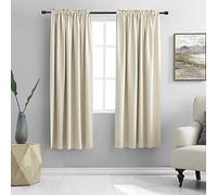 DONREN 1 Paire de Rideaux assombrissants Thermo-isolants avec Passe-Tringle, Beige crème, pour Chambre, 107 x 160 cm de Long