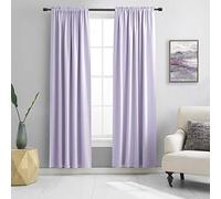 DONREN Lot de 2 rideaux assombrissants, lilas, 213 cm de long, pour chambre de filles, pour garder la chaleur et habiller fenêtre/porte d’entrée/entrée/terrasse, 152 x 213 cm (l x L)
