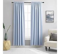 DONREN Lot de 2 Rideaux occultants Thermo-isolants avec Passe-Tringle, Bleu Clair (Baby Blue), pour Habillage de fenêtre de Chambre à Coucher, 107 x 213 cm de Long